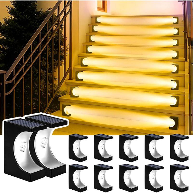 Outdoor Lighting Driveway - Solar-Powered LED Step Lights Outdoor Sensor