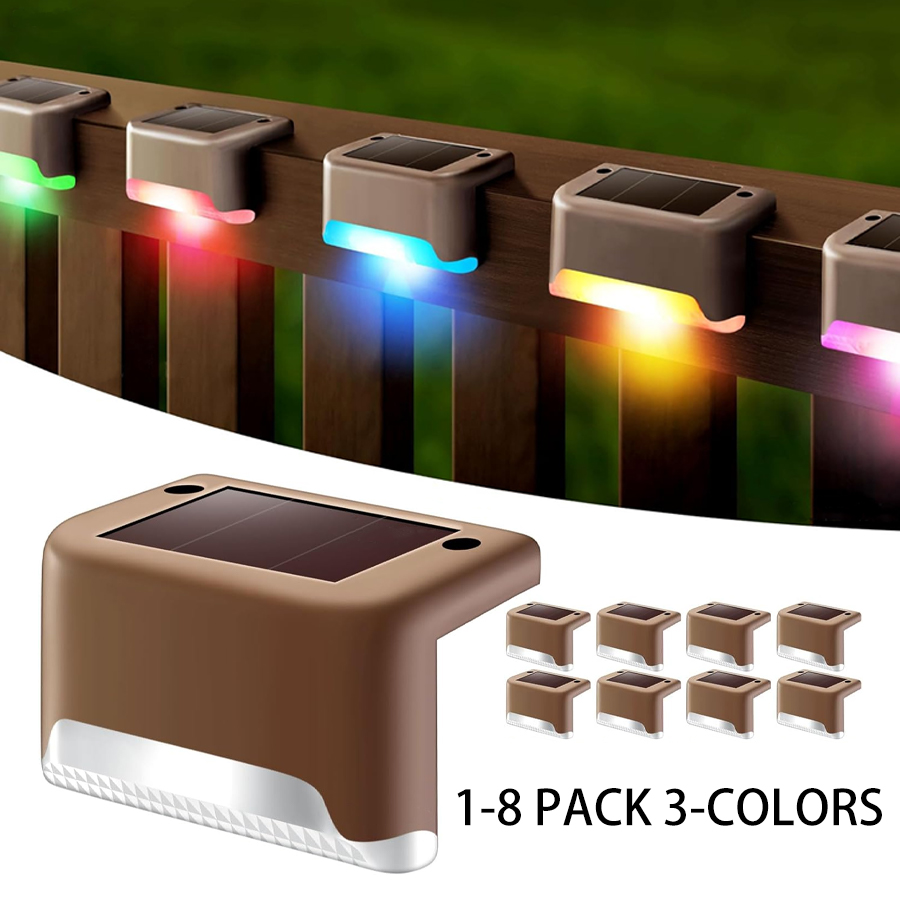 Outdoor Lighting On Fence - 1-8 Pack Led Solar Step Lights