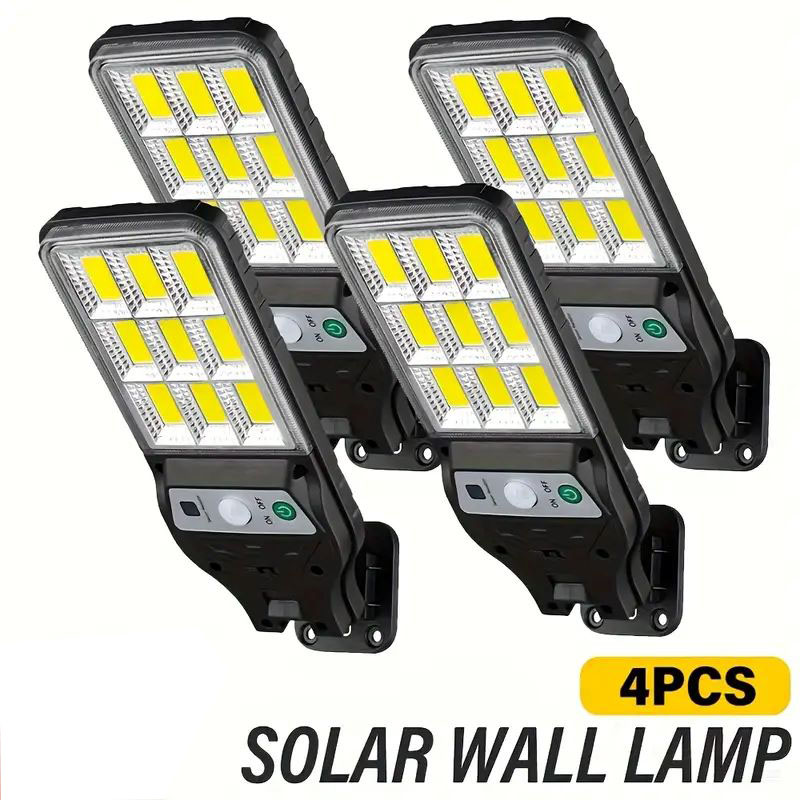 Outdoor Lighting On Fence - 4PCS Solar Wall Light with Motion
