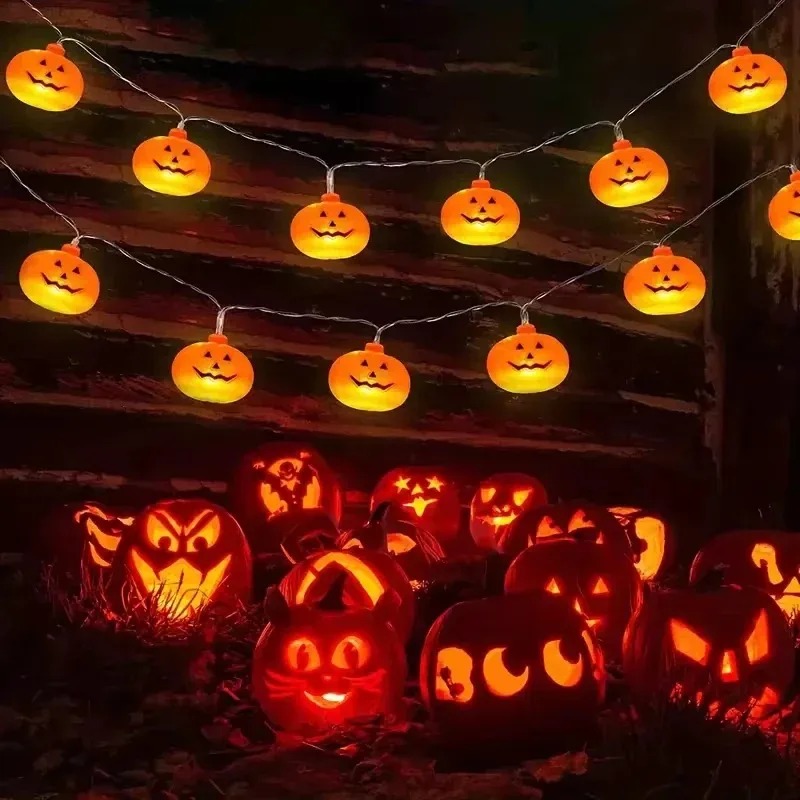 Outdoor Lighting Battery - Pumpkin Halloween String Lights 20LED Battery