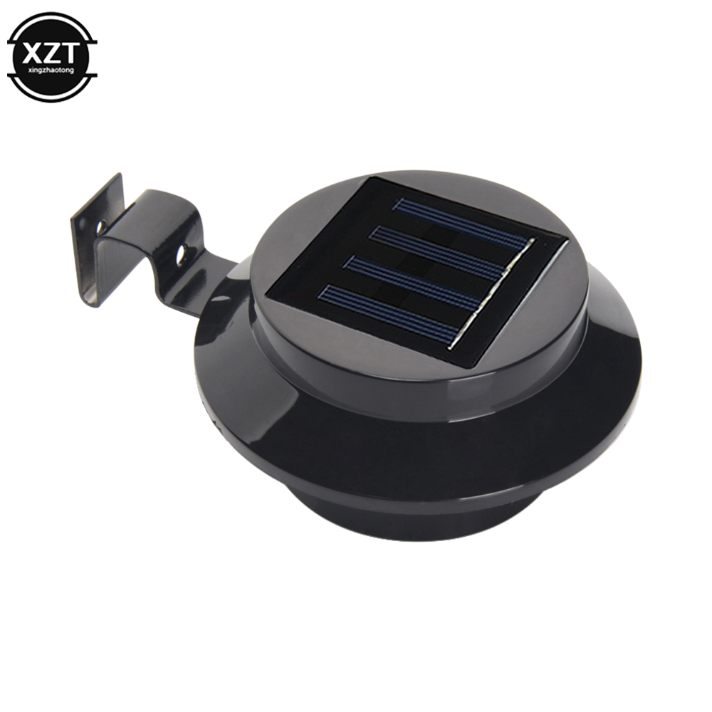 Outdoor Lighting On Fence - 3 LED Solar Spot Garden Round