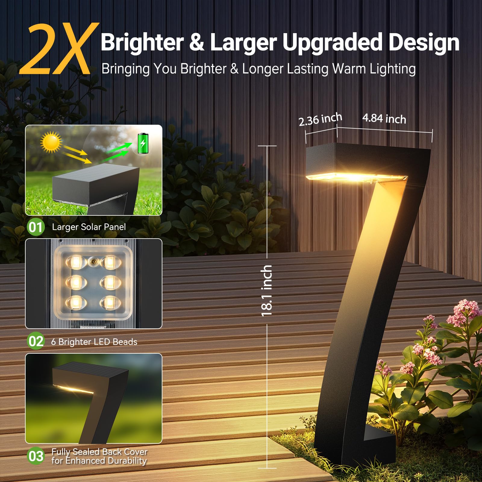 Upgraded Bright LED Solar Ligh - đánh giá và giá Outdoor Lighting Driveway