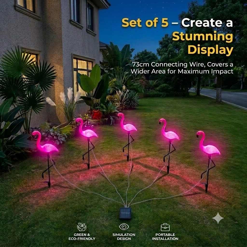 Solar Powered Flamingo Garden  - đánh giá và giá Outdoor Lighting Driveway