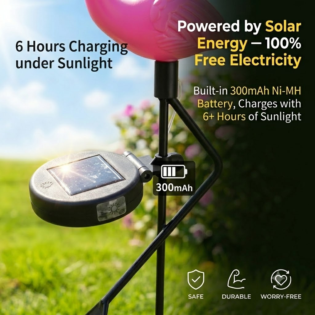 Solar Powered Flamingo Garden  - đánh giá và giá Outdoor Lighting Driveway