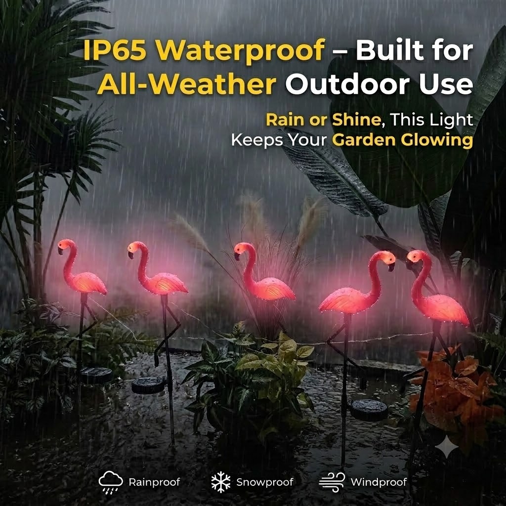 Solar Powered Flamingo Garden  - đánh giá và giá Outdoor Lighting Driveway