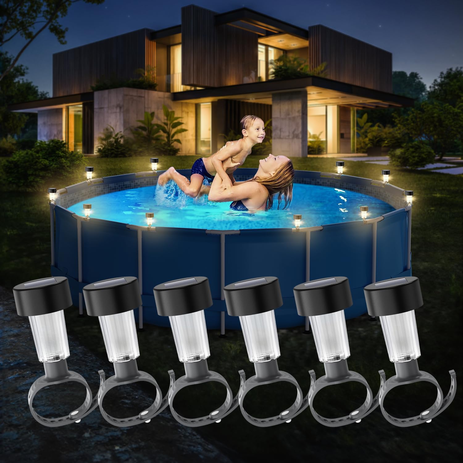 6 packages Solar Pool Light Fr - đánh giá và giá Outdoor Lighting On Fence