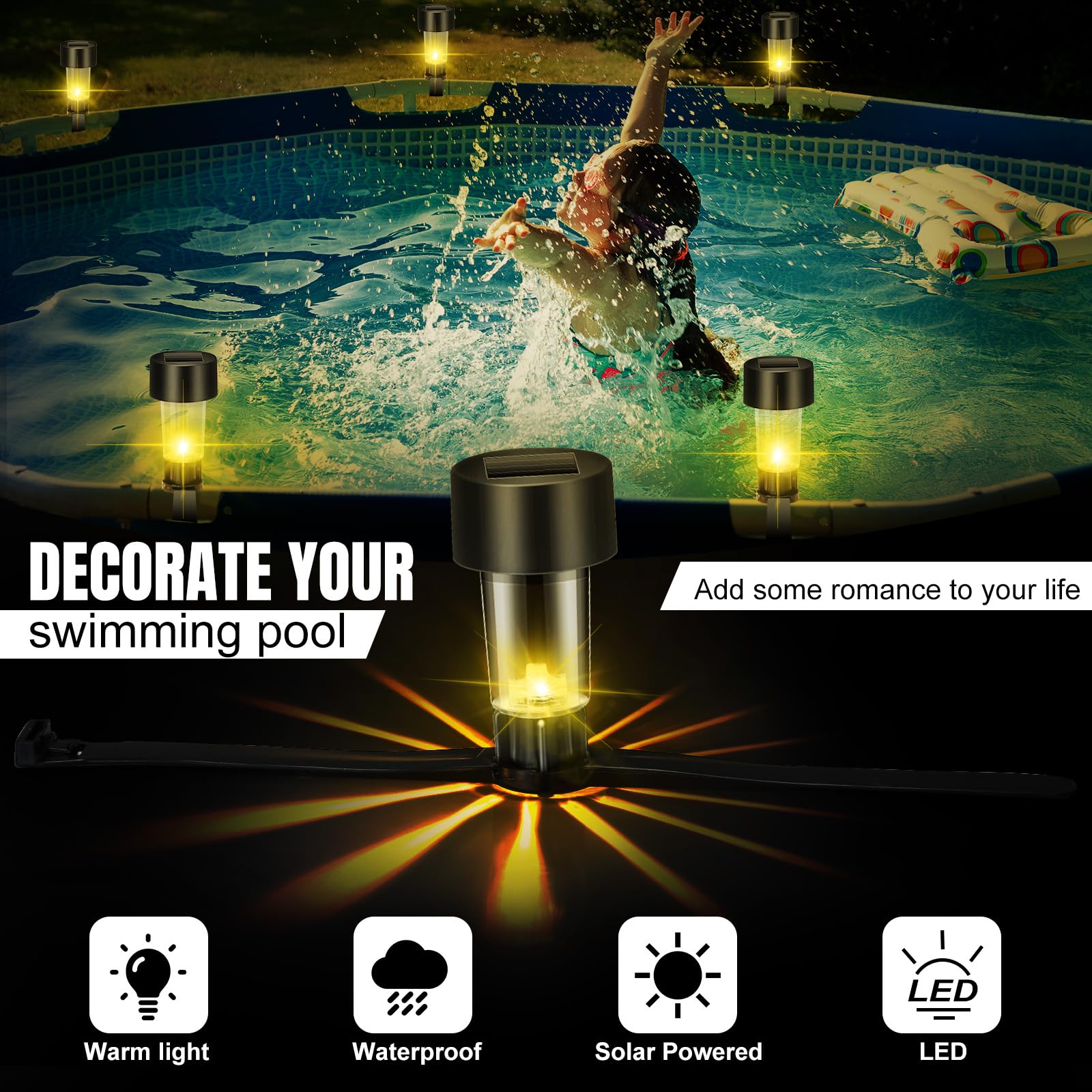 6 Packages Solar Pool Light Fr - đánh giá và giá Outdoor Lighting On Fence