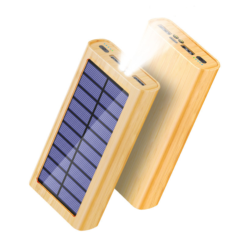 10000mAh Solar Wood Grain Powe - đánh giá và giá Outdoor Lighting Battery Powered