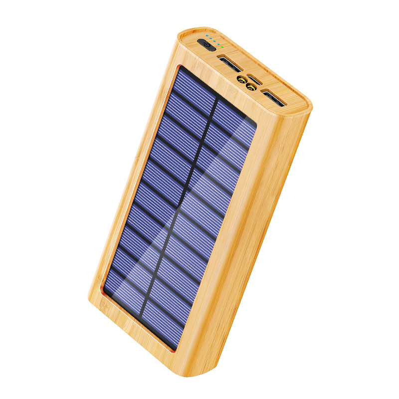 10000mAh Solar Wood Grain Powe - đánh giá và giá Outdoor Lighting Battery Powered