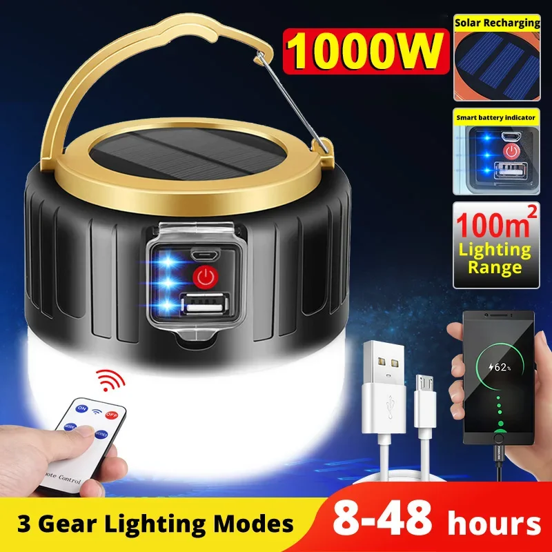 LED Solar Camping Light Power  - đánh giá và giá Outdoor Lighting Remote Control