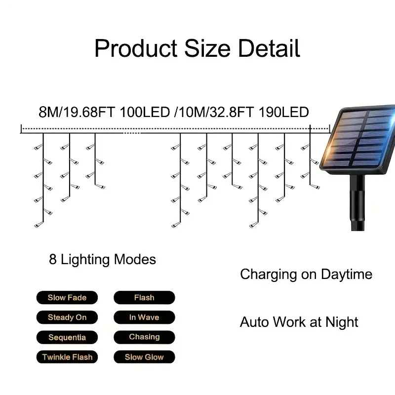 Solar Icicle Lights Outdoor Fa - đánh giá và giá Solar Fairy String