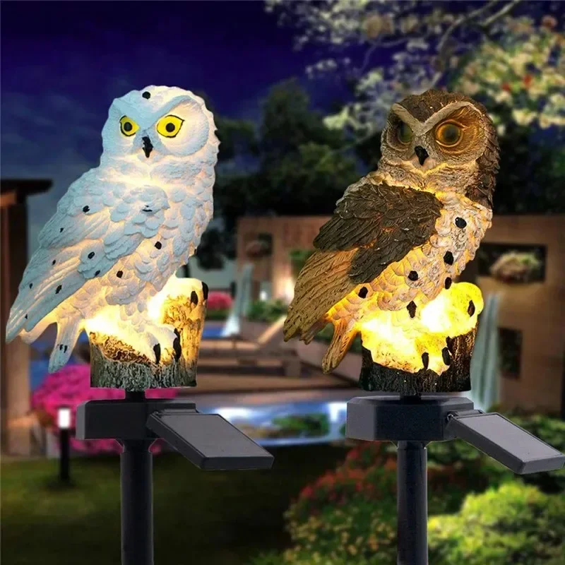 Solar Owl Statue Garden Light  - đánh giá và giá Outdoor Lighting Brands