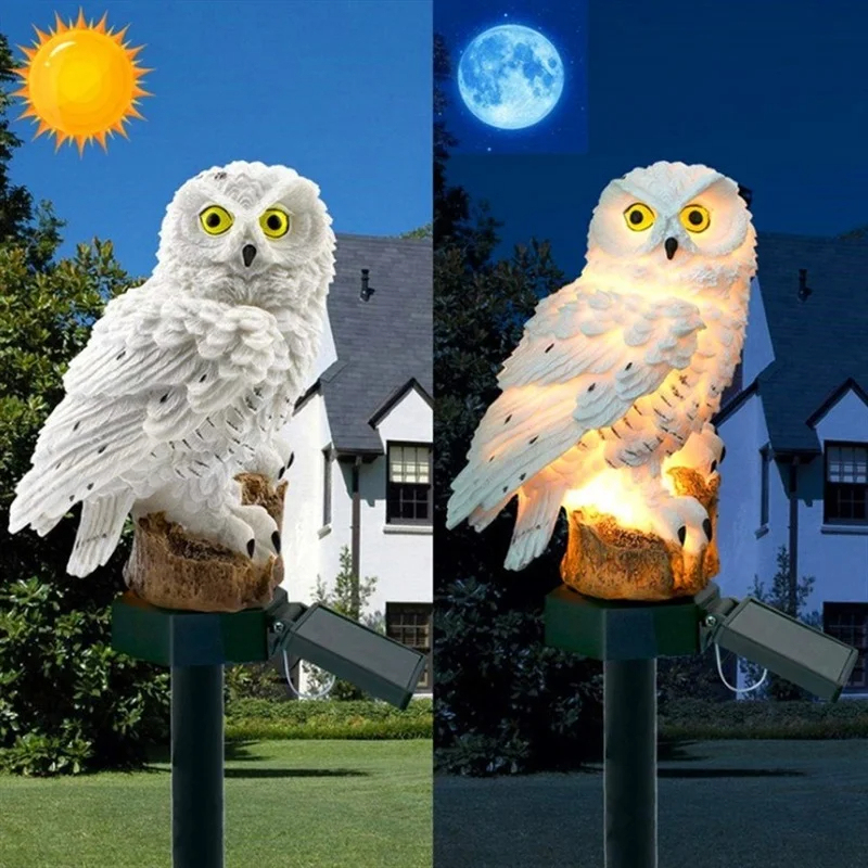 Solar Owl Statue Garden Light  - đánh giá và giá Outdoor Lighting Brands