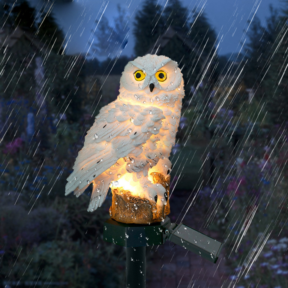 Solar Owl Statue Garden Light  - đánh giá và giá Outdoor Lighting Brands