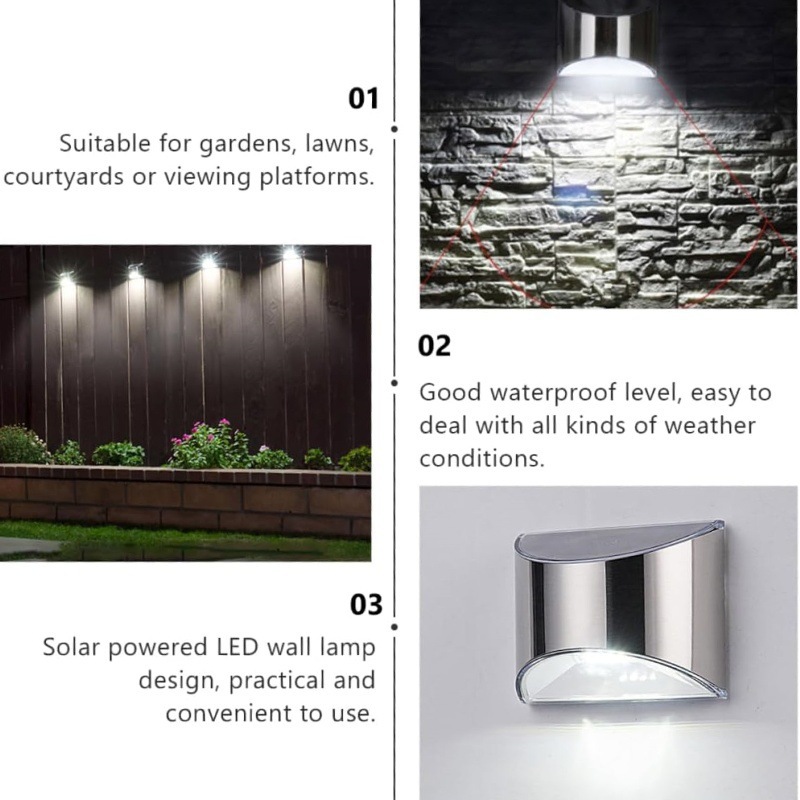 2Pcs Solar Garden Light Stainl - đánh giá và giá Outdoor Lighting On Fence