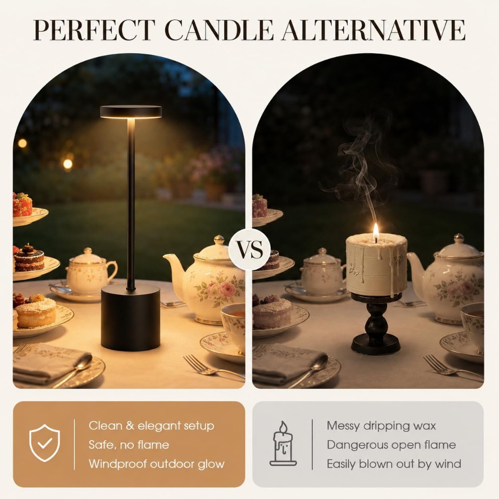 Cordless Table Lamp Set 5000mA - đánh giá và giá Outdoor Lighting Battery