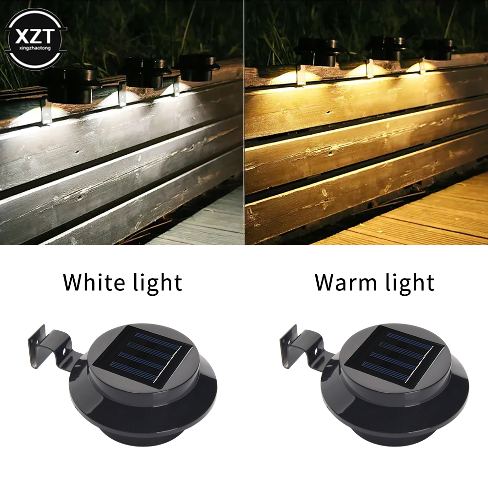 3 LED Solar Spot Garden Round  - đánh giá và giá Outdoor Lighting On Fence