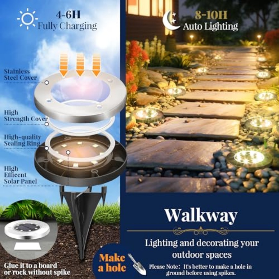 Solar Ground Lights Solar Ligh - đánh giá và giá Outdoor Lighting Driveway
