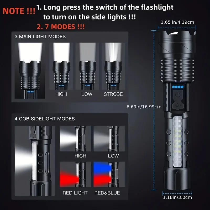 Powerful LED Flashlight Batter - đánh giá và giá Outdoor Lighting Battery Powered